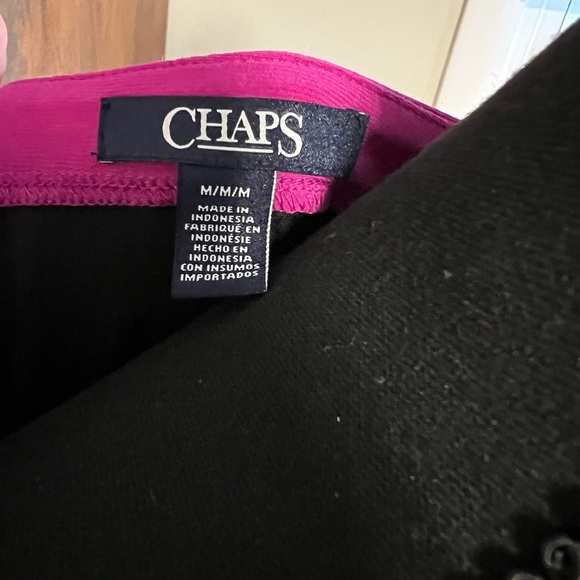 CHAPS Hot Pink and Black Colorblock Dress, Size Medium - Picture 4 of 7